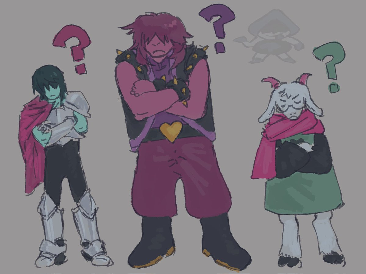 shachuun's tweet image. when the whole friend group dumb as shit #deltarune