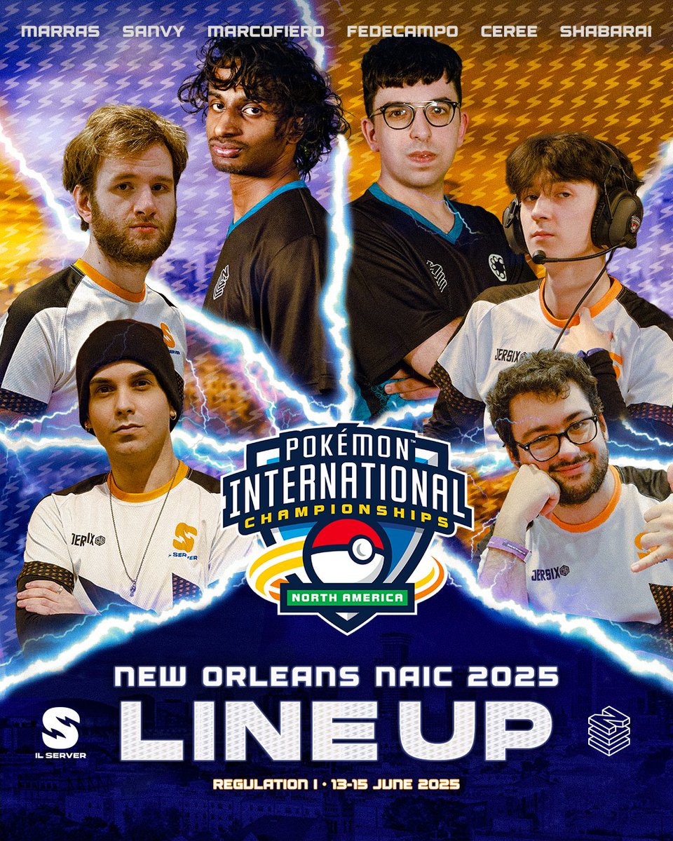 Il Server (@ilservervgc) on Twitter photo ⚡New Orleans North America International Championships starts tomorrow!
Here are our players looking to get the last points of the Season and the trophy ⚡️
<a href="/NOVOEsports/">NOVO Esports</a>
<a href="/MarcoMarras18/">LuckyVGC</a> <a href="/SanvyVGC/">Sanvy</a> <a href="/marc0fier0/">marcofiero</a> <a href="/FedeCampoVGC/">Federico Camporesi</a> <a href="/cereevgc/">🍒🫐</a> <a href="/shairaba/">|LAVATO SU| Shabarai</a> <a href="/NOVOEsports/">NOVO Esports</a> ⚡New Orleans North America International Championships starts tomorrow!
Here are our players looking to get the last points of the Season and the trophy ⚡️
<a href="/NOVOEsports/">NOVO Esports</a>
<a href="/MarcoMarras18/">LuckyVGC</a> <a href="/SanvyVGC/">Sanvy</a> <a href="/marc0fier0/">marcofiero</a> <a href="/FedeCampoVGC/">Federico Camporesi</a> <a href="/cereevgc/">🍒🫐</a> <a href="/shairaba/">|LAVATO SU| Shabarai</a> <a href="/NOVOEsports/">NOVO Esports</a>