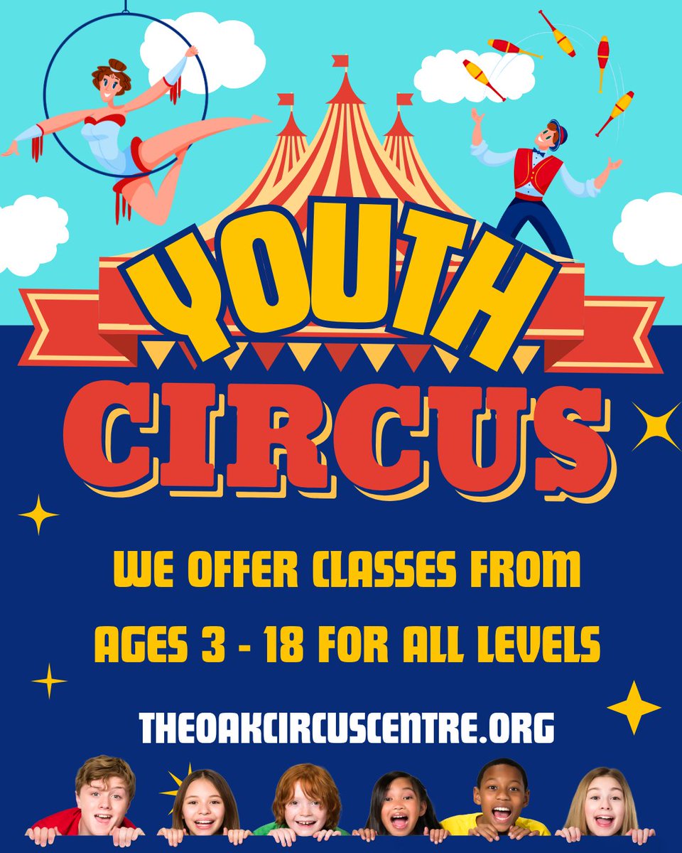 🎪Looking for a fun, non-competitive way to boost your child’s confidence, coordination &amp; creativity? Our circus program for ages 3–18 combine skill-building with serious fun!

🗓️All levels welcome
📍Join the circus magic every weekend - spots fill fast!
🎟️theoakcircuscentre.org/youth-classes/