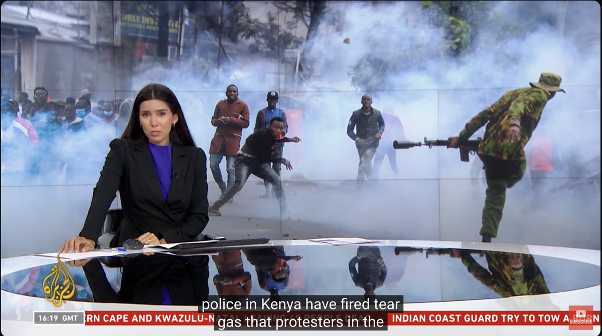 KenyanSays's tweet photo. Farouk TV  decided to focus on the budget and not give the Kenyan Youths airtime only for Aljazeera to show the world what is happening in Kenya! https://t.co/NyMlIYYhPO