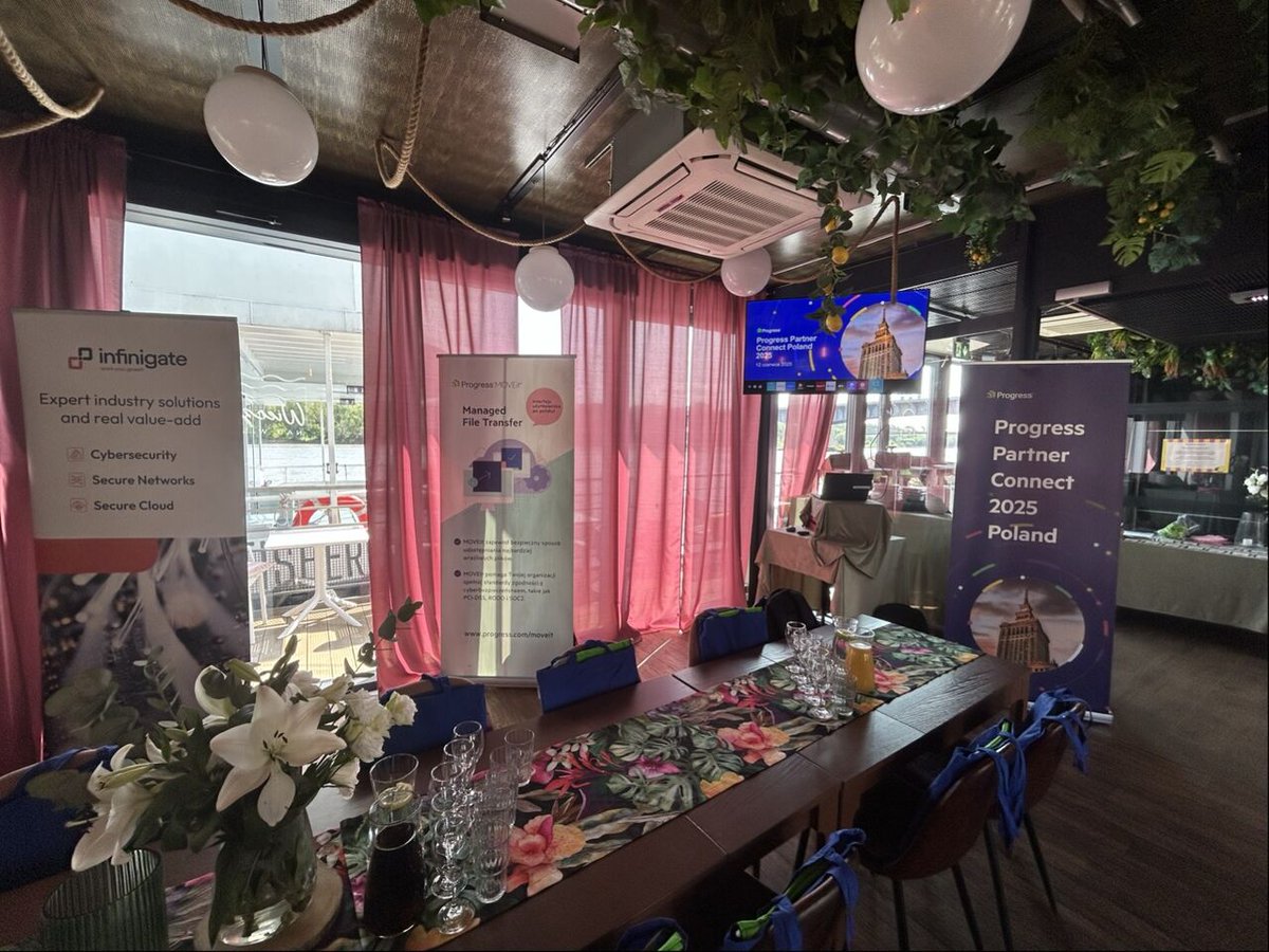 FlowmonNet's tweet image. 👉 Highlights from Progress Partner Connect Poland 2025 in Warsaw!
⛵ Held at Barka WIECZÓR NAD WISŁĄ, we reconnected with amazing local partners driving innovation across the region. 🌍🚀
#Progress #PartnerEvent #Warsaw #MOVEit #Flowmon #LoadMaster #WhatsUpGold
