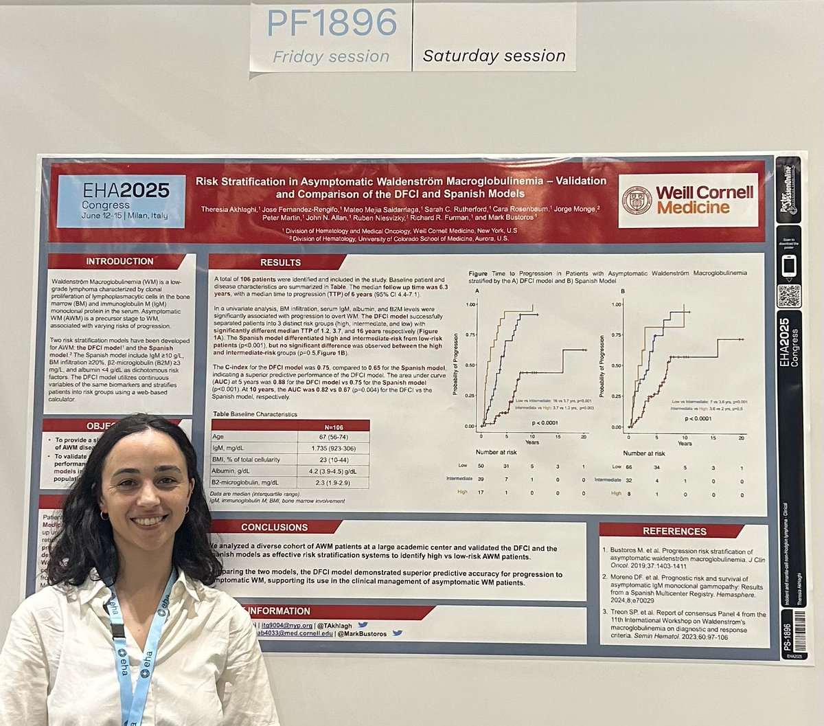 Theresia Akhlaghi (@takhlagh) on Twitter photo Stop by PF1896 during the poster session tomorrow to learn about risk stratification of Asymptomatic WaldenstrΓΆm Macroglobulinemia! <a href="/MarkBustoros/">Mark Bustoros</a> <a href="/WCMHemOncFellow/">WCMHemOncFellow</a> <a href="/WCMMyelomaCtr/">WCM Myeloma Center</a> <a href="/WeillCornell/">Weill Cornell Medicine</a> Stop by PF1896 during the poster session tomorrow to learn about risk stratification of Asymptomatic WaldenstrΓΆm Macroglobulinemia! <a href="/MarkBustoros/">Mark Bustoros</a> <a href="/WCMHemOncFellow/">WCMHemOncFellow</a> <a href="/WCMMyelomaCtr/">WCM Myeloma Center</a> <a href="/WeillCornell/">Weill Cornell Medicine</a>