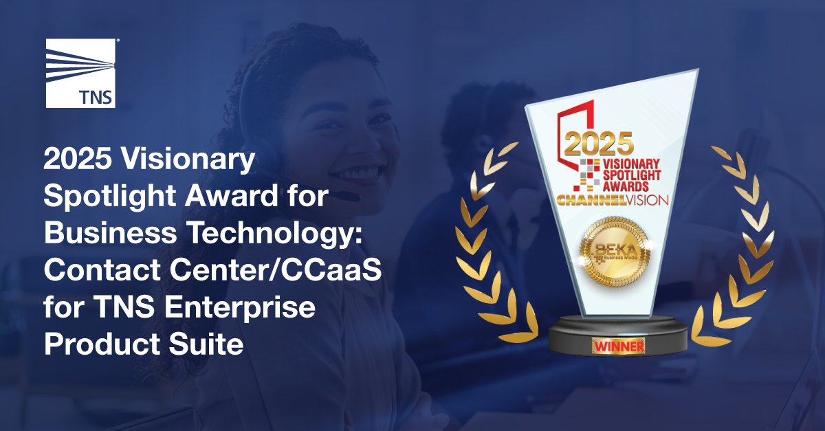 TNS Communications Market (@telecomtns) on Twitter photo We’re thrilled to have won the CCaaS category at the <a href="/ChannelVisionMg/">ChannelVision Mag</a> #VSA2025 Awards! 🎊
TNS Enterprise Product Suite has been crowned the victor for its delivery of modernized outbound communication strategies for #ChannelPartners. Learn more: bit.ly/43BXSpF We’re thrilled to have won the CCaaS category at the <a href="/ChannelVisionMg/">ChannelVision Mag</a> #VSA2025 Awards! 🎊
TNS Enterprise Product Suite has been crowned the victor for its delivery of modernized outbound communication strategies for #ChannelPartners. Learn more: bit.ly/43BXSpF