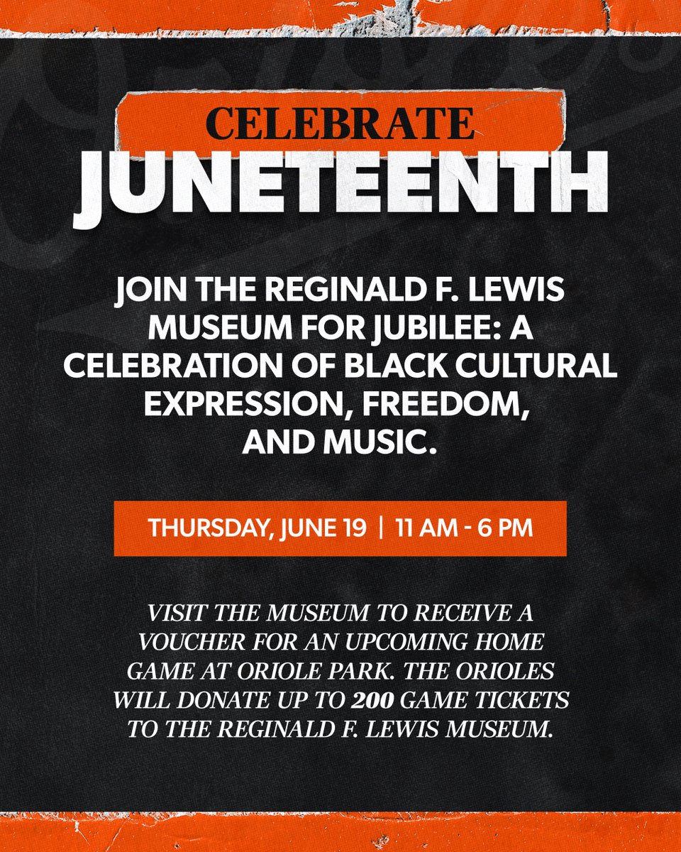 OsCommunity's tweet image. Celebrate Juneteenth at the Reginald F. Lewis Museum!
Learn more: bit.ly/4kFWAQc