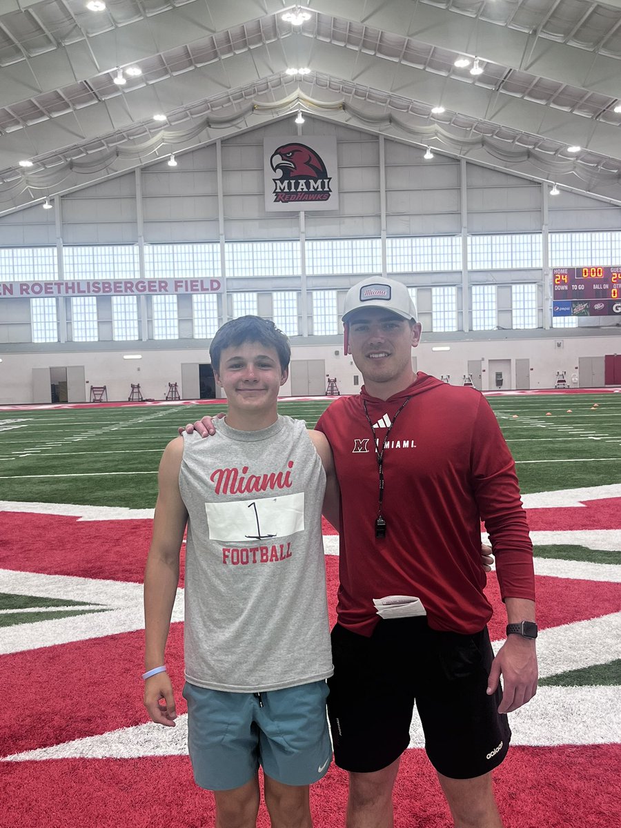 PodwikaPalmer's tweet image. Thank you @aylward_johnny for having me out today at the @MiamiOHFootball specialist camp. I had a great time and charted 8/8 on field goals. I look forward to being back soon! @CoachDitmore @hzfbfamily @HHSathleticsAZ @HorizonFootball @laryea_simon @steverausch17 @PVUSDATHLETICS…
