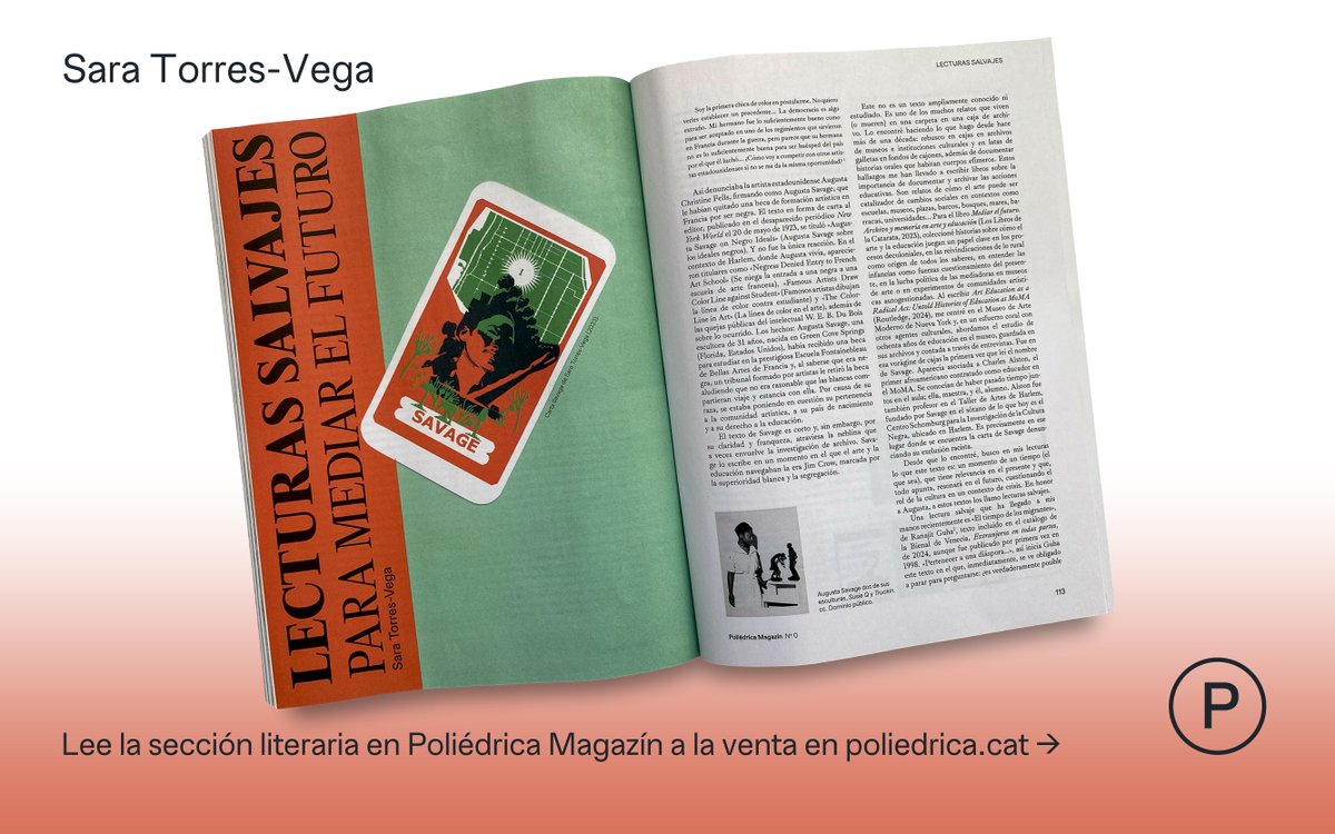#REVISTA Según Sara Torres-Vega, “lecturas salvajes” son todos aquellos textos que cristalizan un momento concreto, que tienen relevancia en el presente y que resonarán en el futuro, cuestionando el rol de la cultura en un contexto de crisis. 

Lee en 👉 poliedrica.cat/es/anuarios/