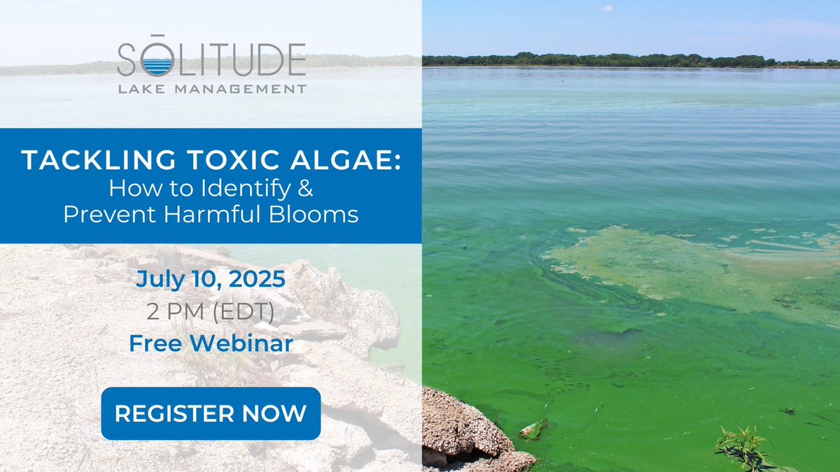 Join our upcoming webinar, “Tackling Toxic Algae: How to Identify &amp; Prevent Harmful Blooms,” on Thursday, July 10th. 

📢 Don’t miss it, register today! Sign up here>> spklr.io/6010B6X4e 

#LakeManagement #PondCare #HealthyWater #Webinar