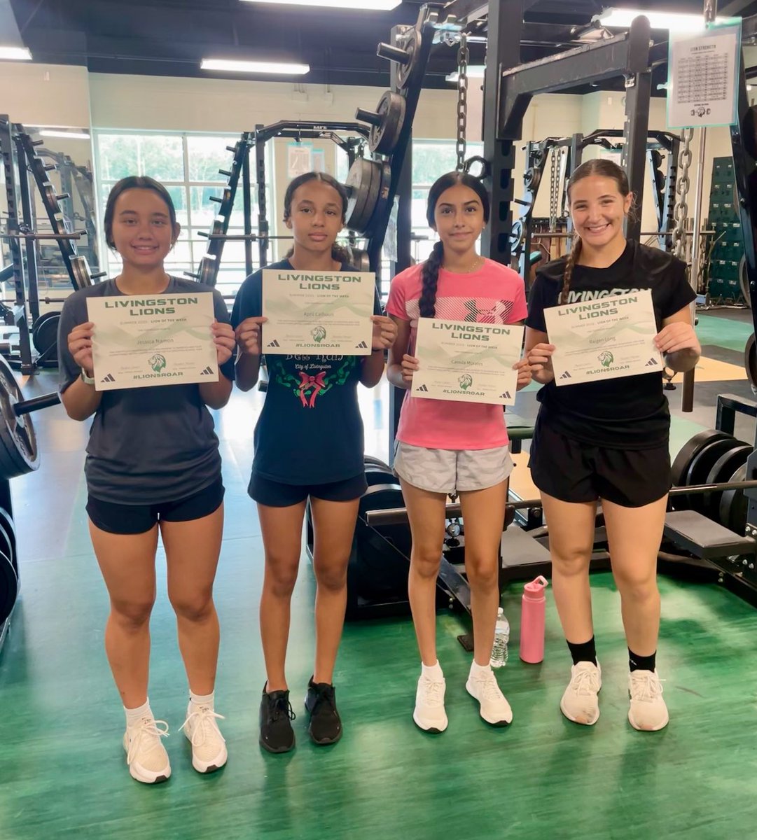 Congratulations to our female Lions of the week Jessica Narron, April Calhoun, Camila Morales, and Raigen Long!

#LionsRoar 🦁