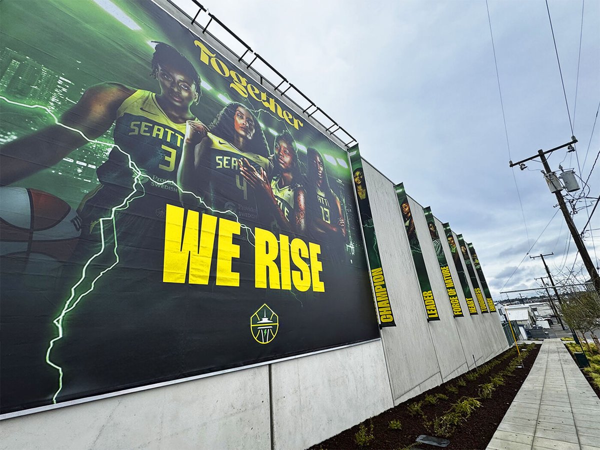 SuperGraphics helped the Seattle Storm brand their new training facility from top to bottom—transforming the space into a cohesive, high-impact environment.

From wayfinding to wall graphics, court decals to sponsor signage, every detail was built to energize, inspire, and