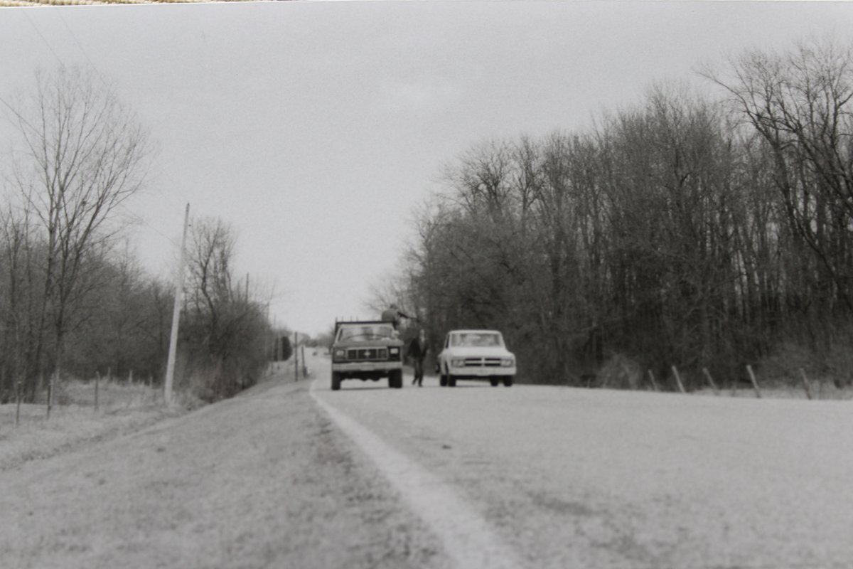 Filming on a lonely country road in Germantown, WI.  28 years ago, "Coven" premiered on June 12th, 1997.  Thanks to everyone who worked on the film and to those who dig it.  Make the most of your life for sure...