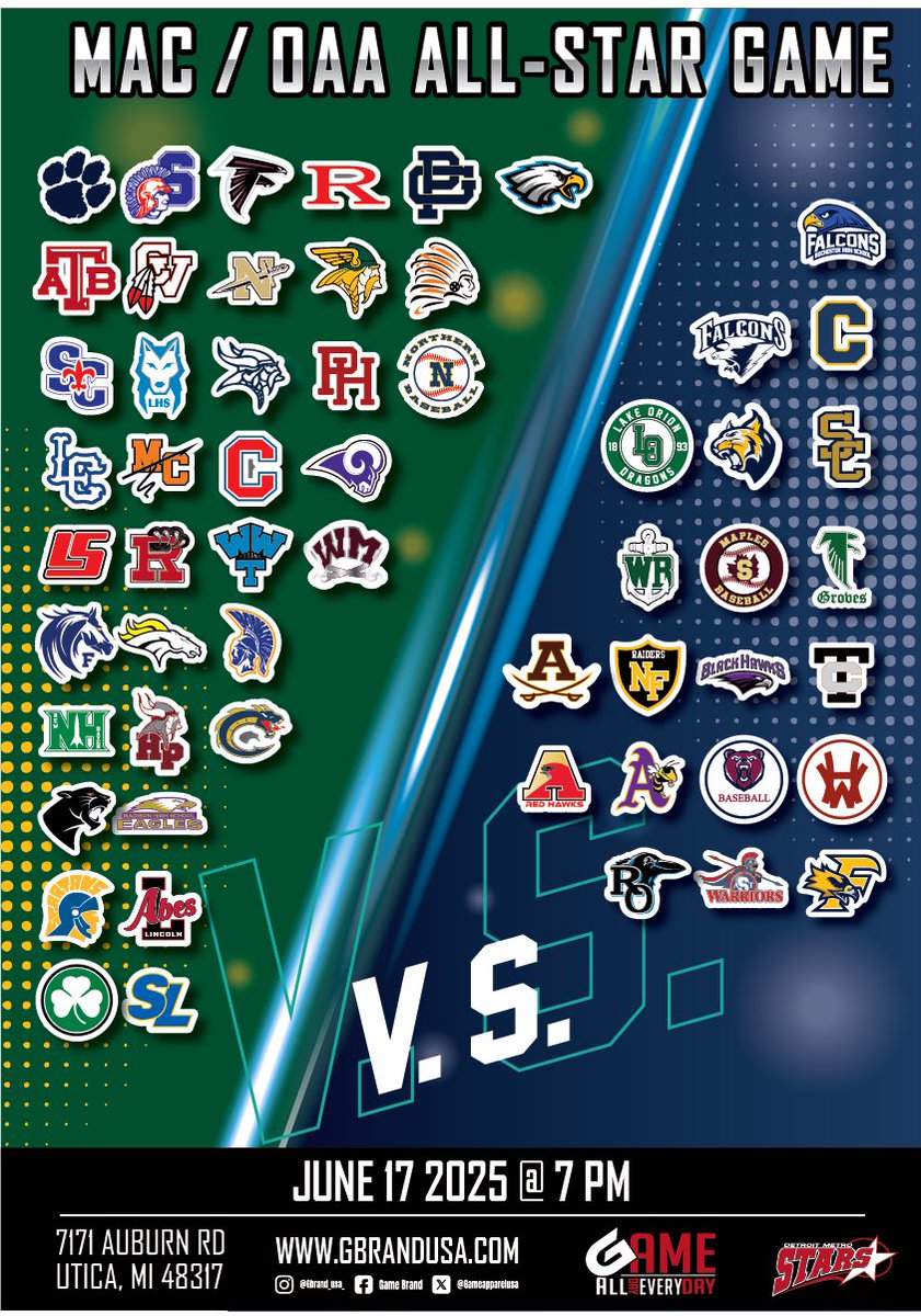 MAC/OAA All-Star game is June 17th, 7:00 PM at Jimmy John’s Field