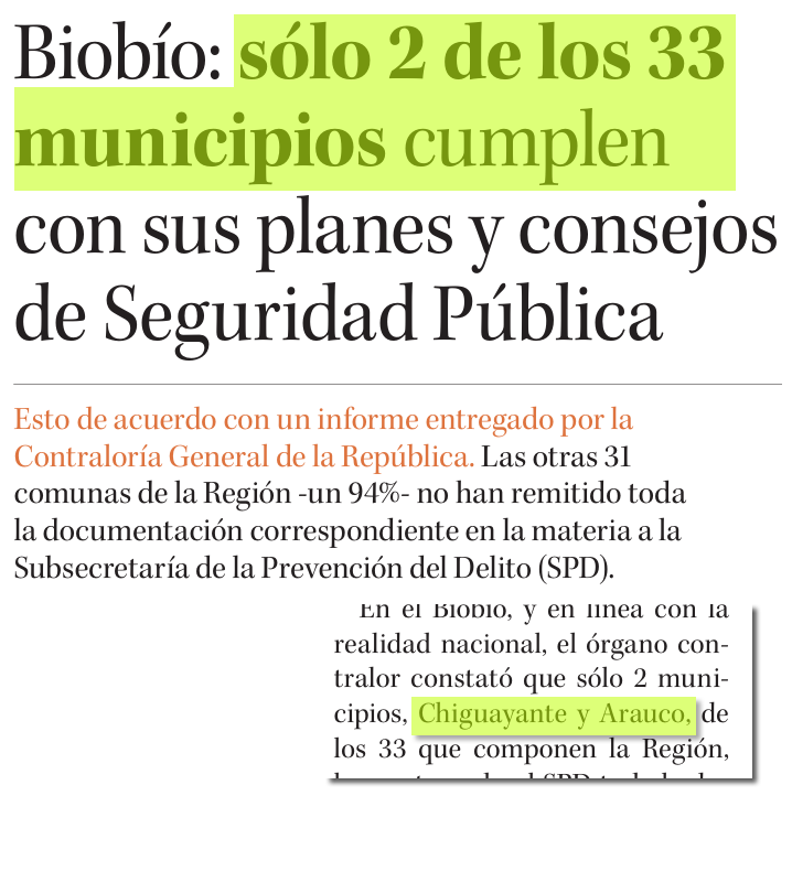 Chiguayante cumple con la seguridad 📷
Según un informe emitido por la Contraloría General de la República, solo dos municipios en la región del Biobío cumplen con la nueva normativa de seguridad pública, y la Municipalidad de Chiguayante es uno de ellos.