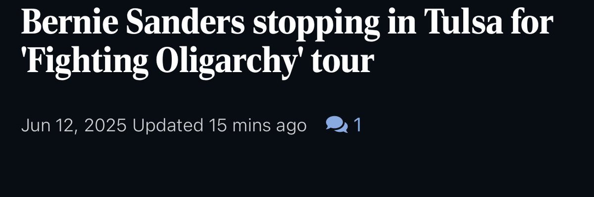 Bernie Sanders is going to hop in his private jet and make his way to Tulsa. Hey Oligarch!  We don’t want you here!