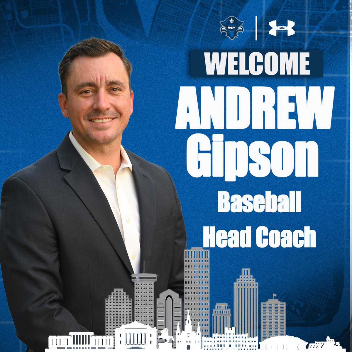 PrivateersBSB's tweet image. WELCOME TO OUR NEW HEAD COACH!
@Andrew_Gipson becomes the ninth head coach in program history after a 2-year stint at Belhaven preceded by 7 years at Southeastern!
Coach Gipson guided Belhaven to the NCAA Super Regionals in 2025!
Story: unoprivateers.com/news/2025/6/12…
#NOLAsTeam ⚔️