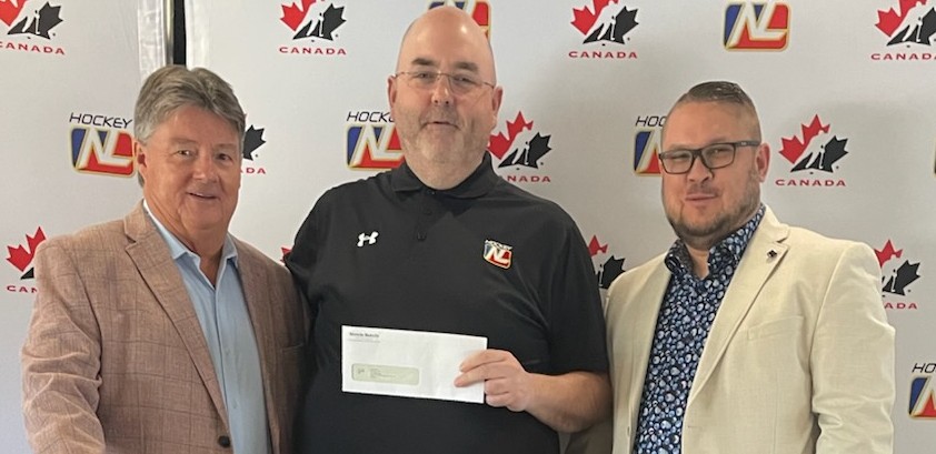 Thank you to Steele Hotels for their continued support of Hockey NL and their sponsorship support for all Minor &amp; Female Provincial Championships.

Pictured left to right:  Garry Stamp-Steele Hotels, President Jared Butler, Andy Broomfield-Gander Hotels

#HockeyNL