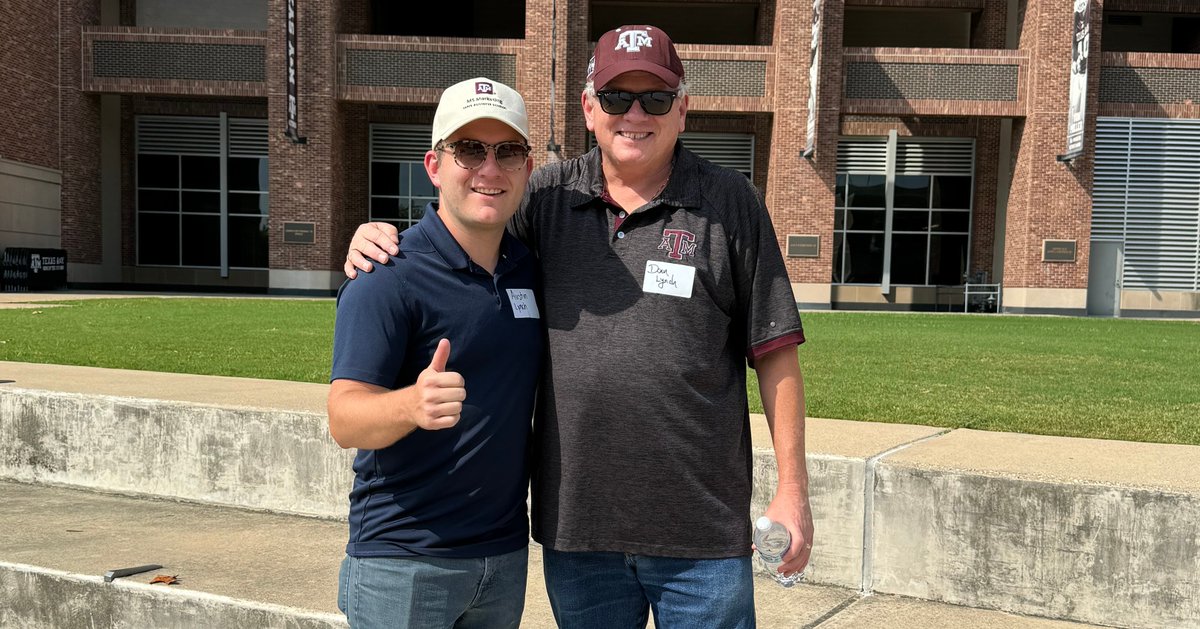 Austin Lynch ‘26 dreamed of attending <a href="/TAMU/">Texas A&M University</a> — and so did his dad. Now as students in Mays Business School’s Flex Online MS Marketing program, the Tennessee-based father and son have turned their dreams into reality, together. 
bit.ly/4mXAXfJ
