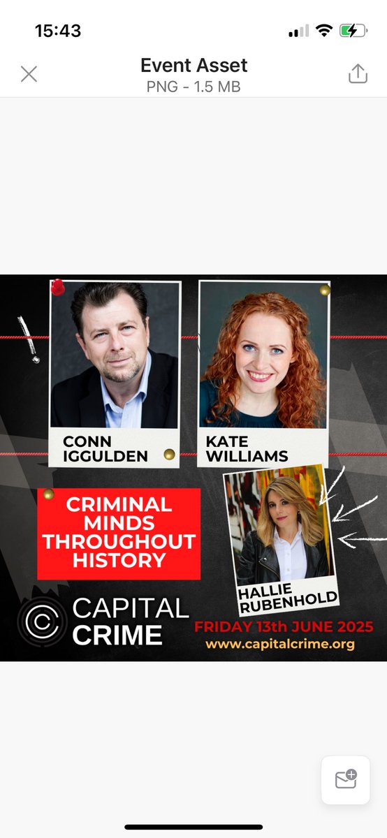 If you’re in London tomorrow evening, come along to #CapitalCrime !