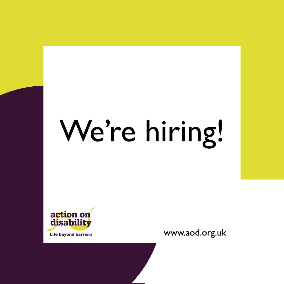 📣 We're Hiring!

Chief Operating Officer (COO)

We're looking for someone with:
✅ Senior management experience
✅ Financial &amp; strategic planning skills
✅ Commitment to disability rights
✅ Strong people leadership

Head to the link to find out more - aod.org.uk/chief-operatin…