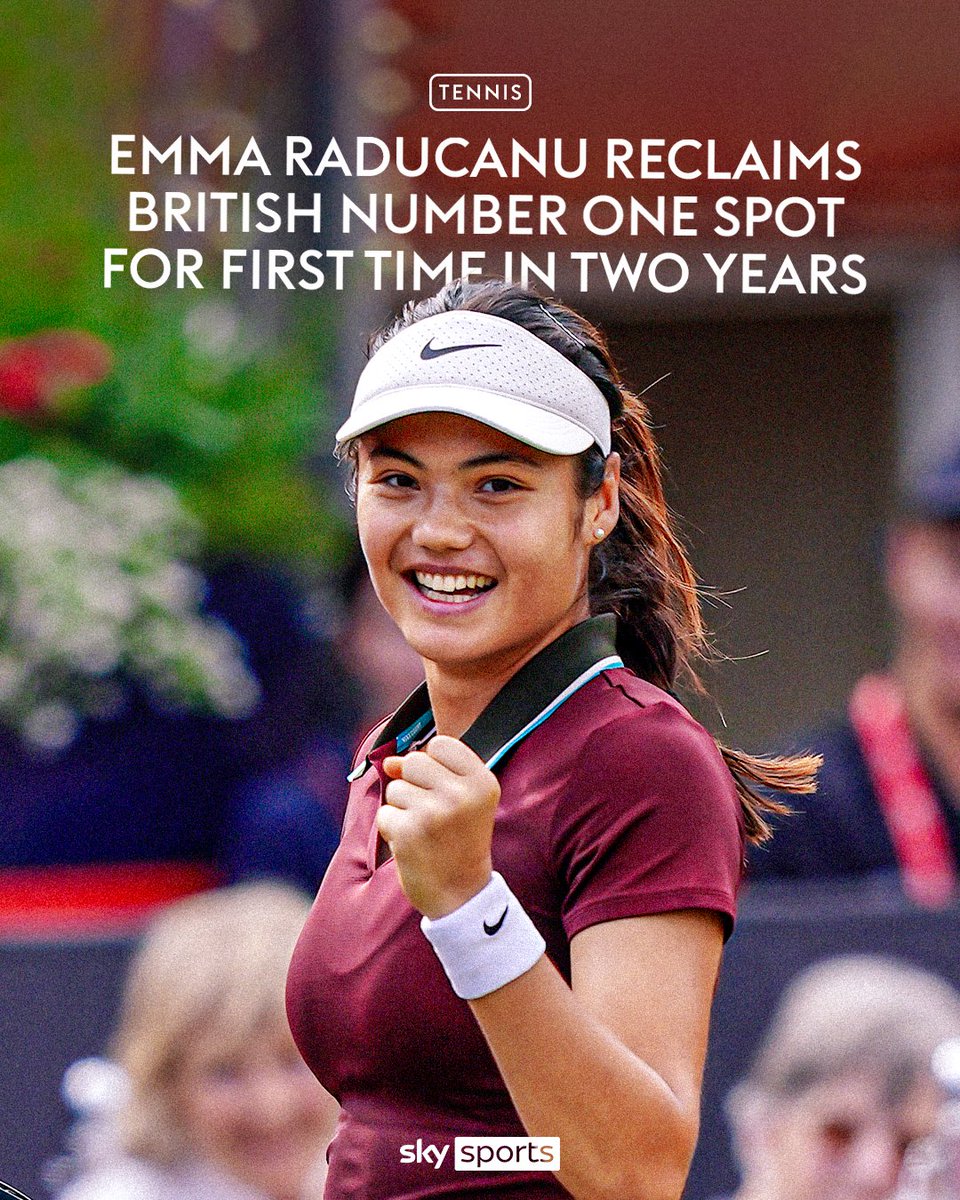 Emma Raducanu will become British No. 1 on Monday after Katie Boulter bowed out at Queen's, with Raducanu into the quarter-finals after securing victory over Rebecca Sramkova 🇬🇧