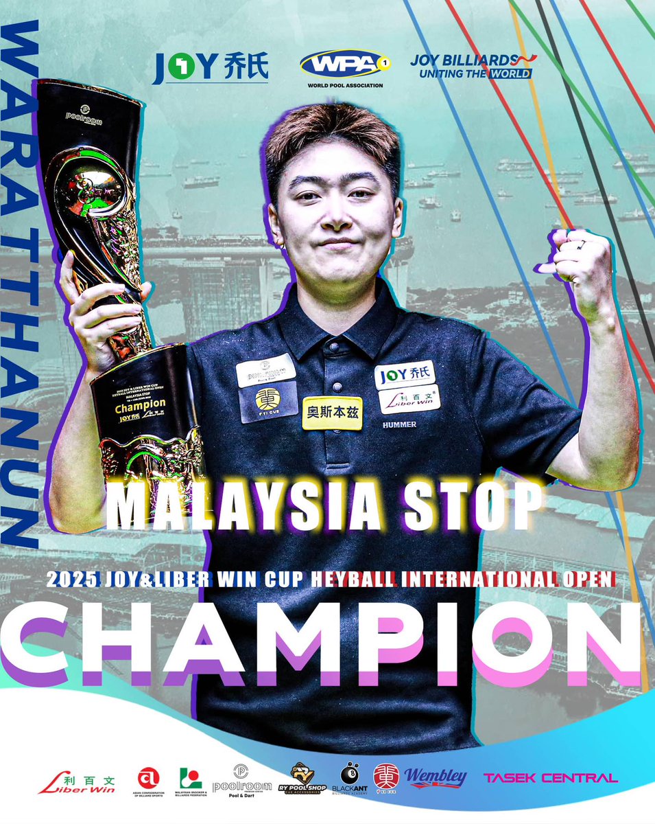 GoPlayPool's tweet photo. Congratulations to Waratthanun Sukritthanesfor winning the champion of the Heyball international open Malaysia stop
#heyball #champion #international #pool #8ball #9ball #playingpool #goplaypool #goplaypoolapp https://t.co/jjVADPd6Mw