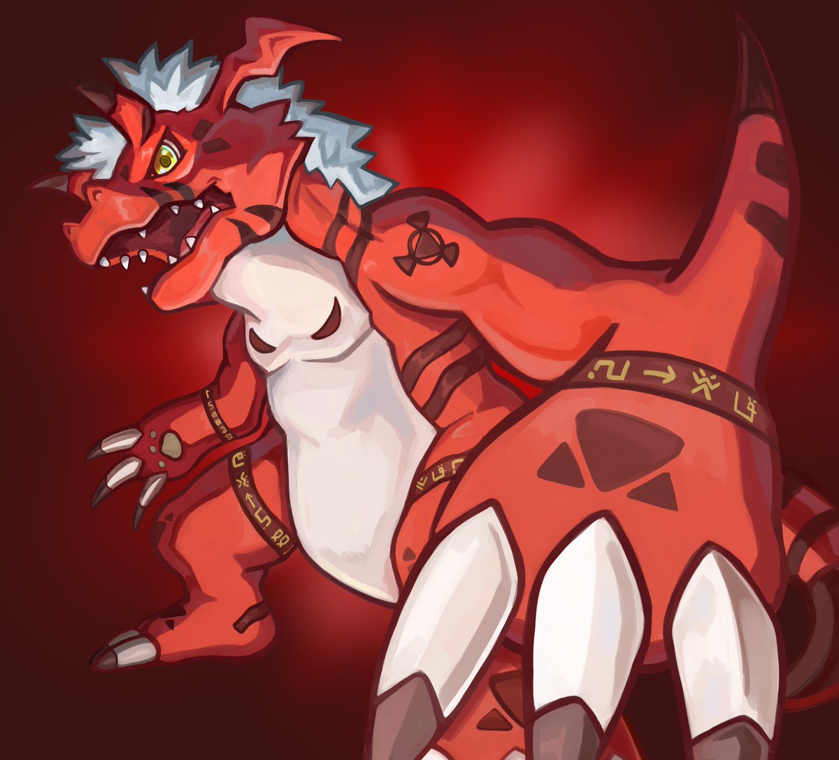 Ice_Fire_01's tweet image. Growlmon 
#Digimon 
#デジモン