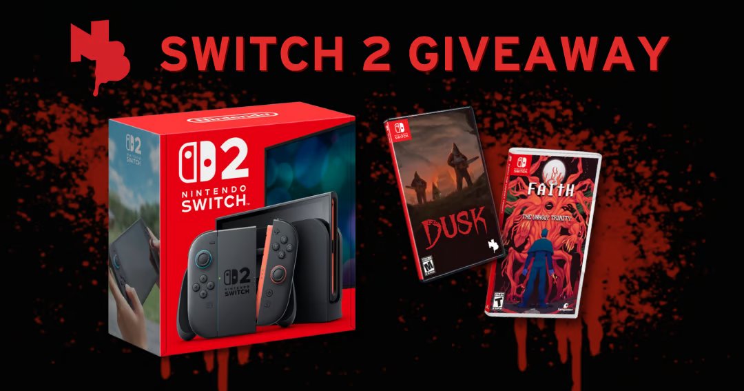 That's right, we're giving away a Nintendo Switch 2 plus limited edition physical copies of both DUSK and FAITH for you to play on it 😮

RT + Follow + Enter to win NOW:

gleam.io/2ntkS/the-new-…

If nobody else got you, you know New Blood got you 🩸