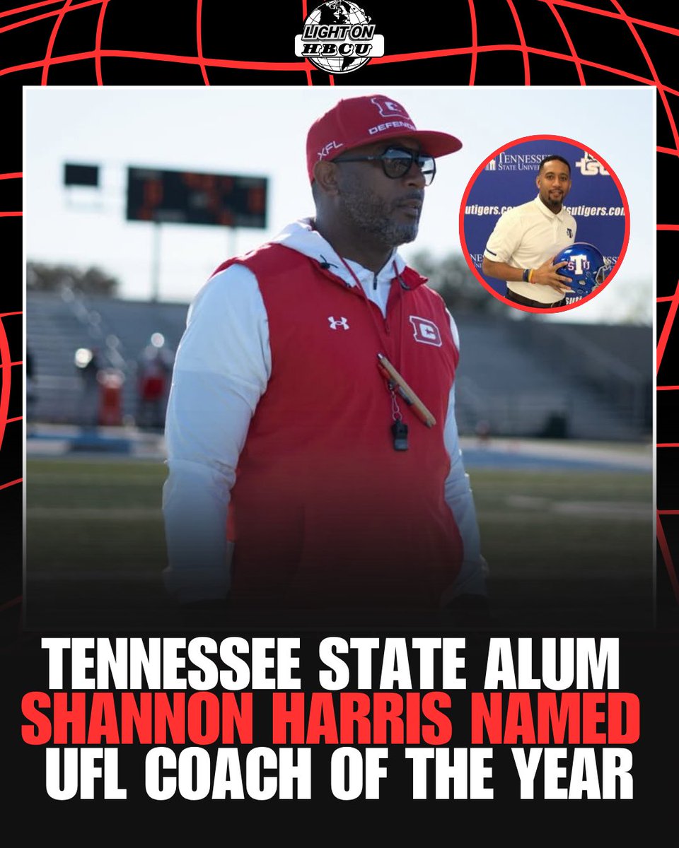 Shannon Harris, head coach of the D.C. Defenders and Tennessee State football alum, has been named the 2025 Buddy Teevens UFL Coach of the Year.

He stepped into the role of interim head coach at the start of this season, following the departure of former Defenders head coach