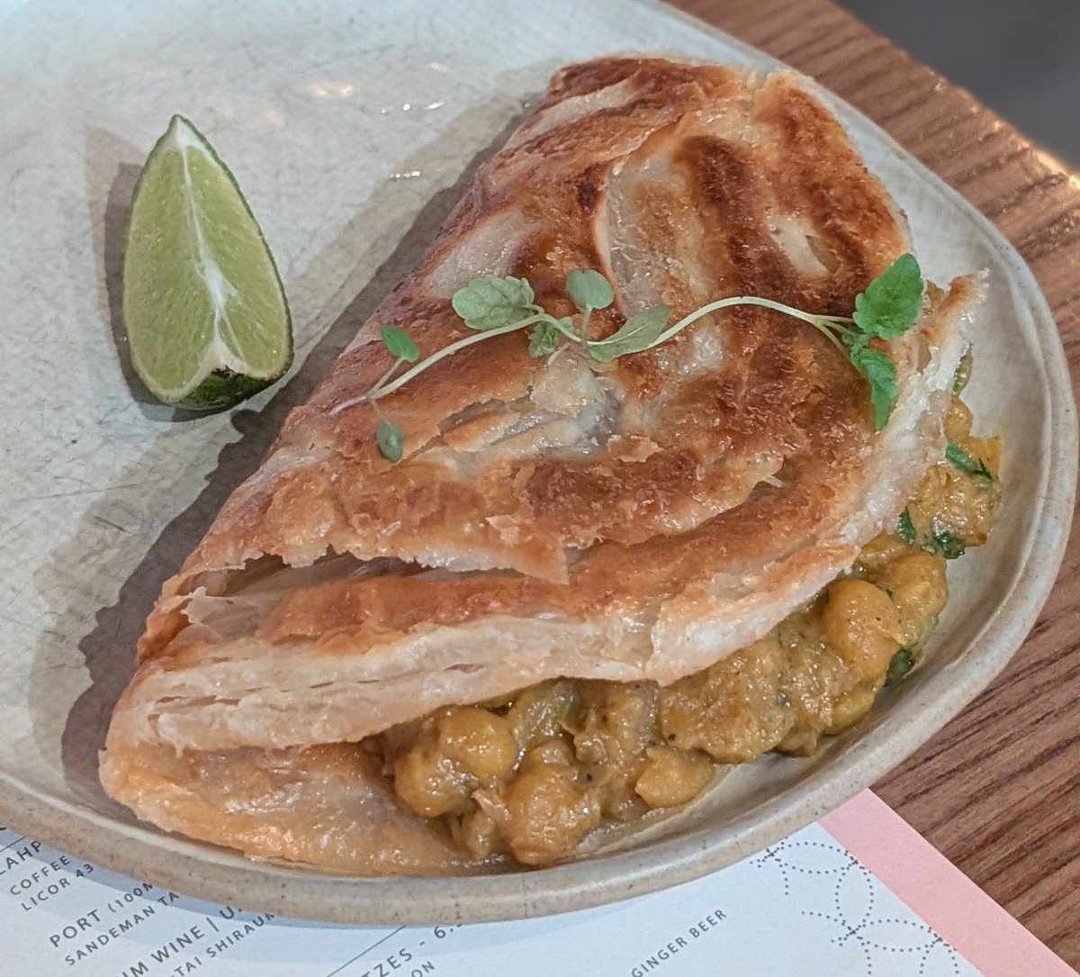Always a treat popping into the lovely <a href="/Lahpet/">Lahpet</a> and enjoying its beautifully prepared Burmese food - Shan ngar htamin né (Shan rice with sea bass), pea parata, gin thohk (pickled ginger salad). 🌿