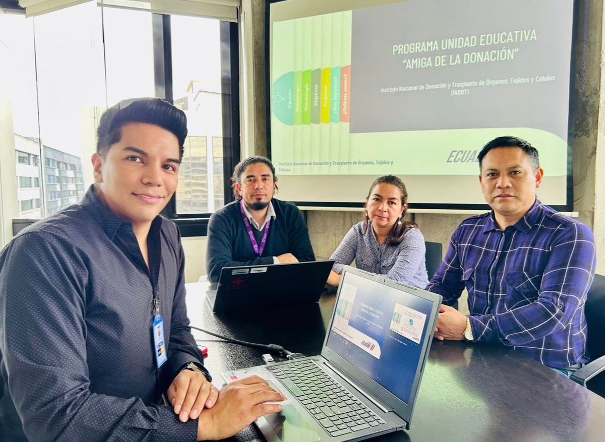 El INDOT mantuvo una reunión con el <a href="/Educacion_Ec/">Ministerio de Educación del Ecuador</a> para fortalecer el programa Unidad Educativa Amiga de la Donación.
Así promovemos una cultura de donación en estudiantes de Bachillerato y proyectamos su alcance a través de canales como <a href="/EducaTele/">EDUCA</a>.
#ElNuevoEcuador <a href="/marioherrerav/">Mario Herrera</a>