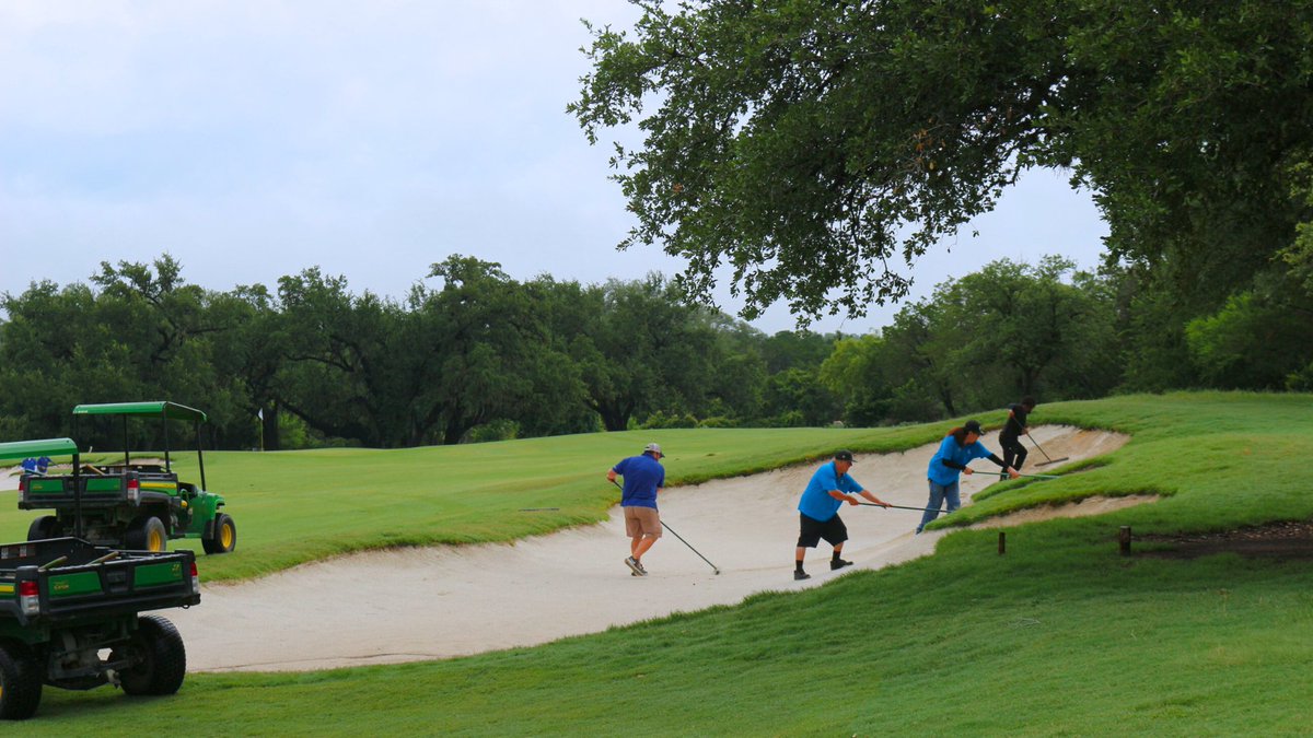 After some heavy overnight rain in San Antonio, the TPC San Antonio Agronomy Team was up early giving the bunkers some extra TLC—back in top shape and ready for play! 💪⛳ #GolfCourseLife #TPCSanAntonio #AgronomyExcellence