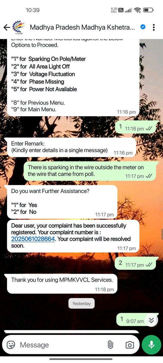 MANISHNIGAM18's tweet photo. @mpczCityBhopal I complaint on two day before with complaint ID 2025061028664, 2025061109330, 2025061110007 for the sparking in meter but there was no response from the department and my complaint closed without attending. one employee called for assistance but no action taken. https://t.co/Ra0RcizYdu