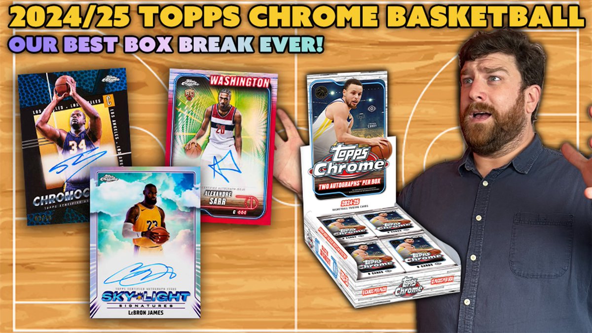 Our best box break EVER on Mojobreak Media! 

We pulled a rookie superfractor and a GOAT Helix SP! Watch our latest box break of 2024/24 Topps Chrome Basketball and comment on the video for a chance to win the cards we pulled!

Watch here: youtu.be/paUZCaV9SF0?si…