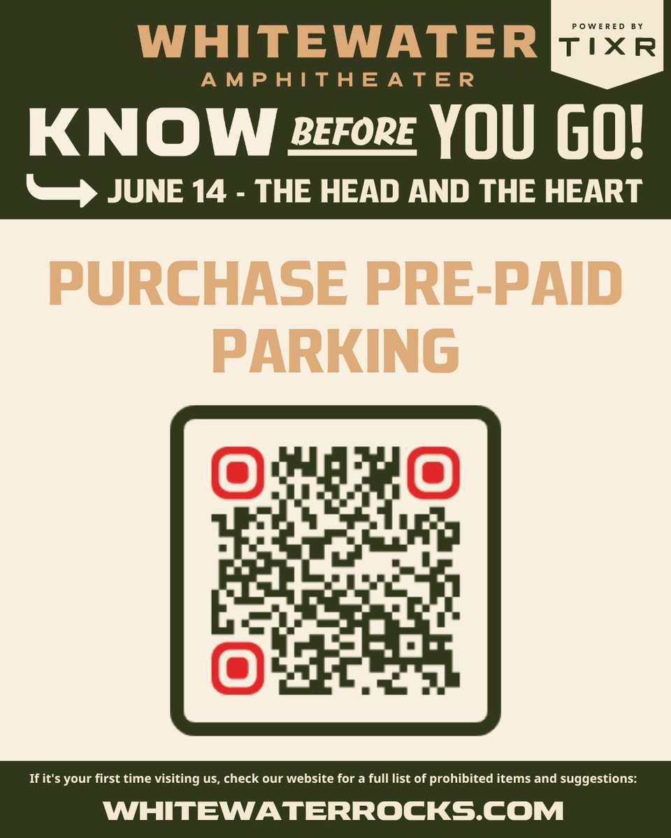 WhitewaterRocks's tweet image. 🎤@headandtheheart with @Futurebirds and @annagravesmusic are coming to Whitewater this Saturday!
Need tickets? Get 'em at whitewaterrocks.com
🎟️Have your tickets pulled up in your Tixr account and ready to be scanned before you get here
👀 If it's your first time visiting…