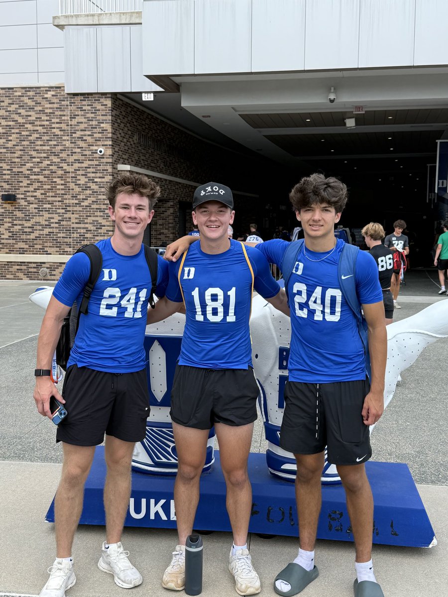 Had a great camp at Duke University today! Came 3rd in field goal and 2nd in punt as a rising Jr! Thank you <a href="/Coach_MannyDiaz/">Manny Diaz</a>, <a href="/GinfanteMT/">Gabe Infante</a>, and <a href="/CoachScottBoone/">Scott Boone</a> for a great camp experience. Can’t wait  to back soon! <a href="/DanOrnerKicking/">DanOrnerKicking</a> 2027’s representing at Duke💪

<a href="/MVPFootballSC/">MVP Football</a>