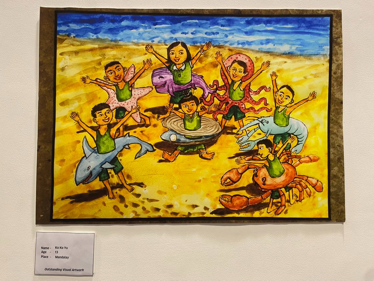 🌊 Last week we celebrated #WorldOceansDay with Goethe-Institut Myanmar, showcasing art &amp; writing by youth across Myanmar. Thank you to all the amazing young creatives &amp; volunteers who made it special! 💙 #OurOceanOurLife #OceanArt #MyanmarOceanProject