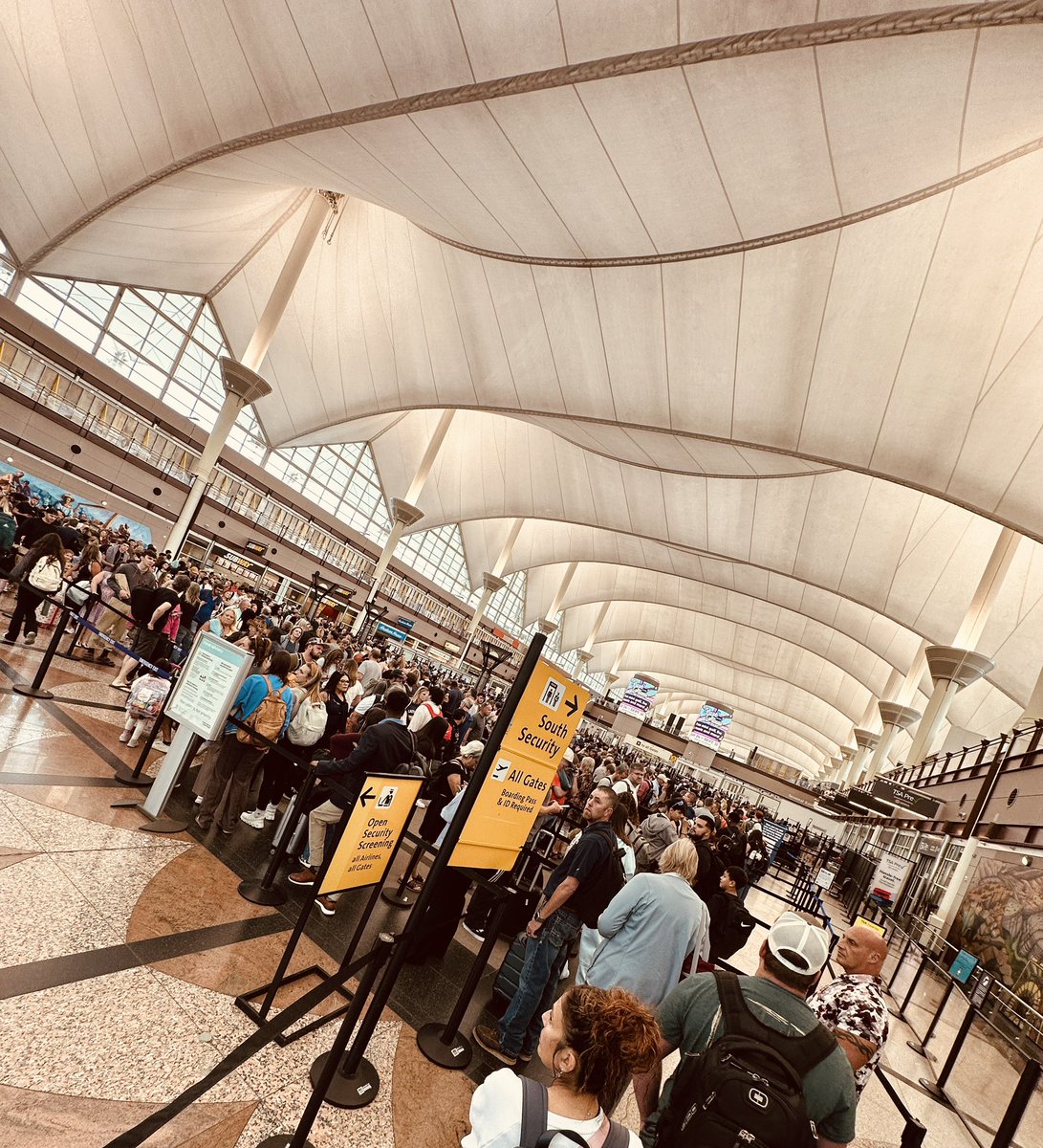 Denver airport security line (this view was after already in line for 15-20) do not recommend