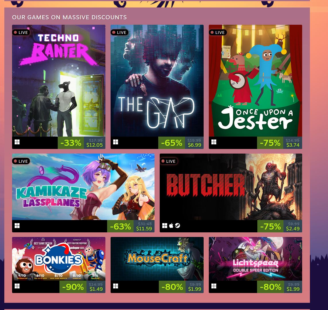 videogamedeals's tweet photo. (PCDD) Steam Publisher sales

Hypetrain https://t.co/y1itrgAx0w
Curve  https://t.co/xSk2fgJ5xE
Klei  https://t.co/4QlTXaLxsN
QUByte  https://t.co/VWPW9LLSdI
CrunchingKoalas https://t.co/Fe58kE15og
Team17 https://t.co/5SWRb1k66E https://t.co/1ZaNeHbE0M