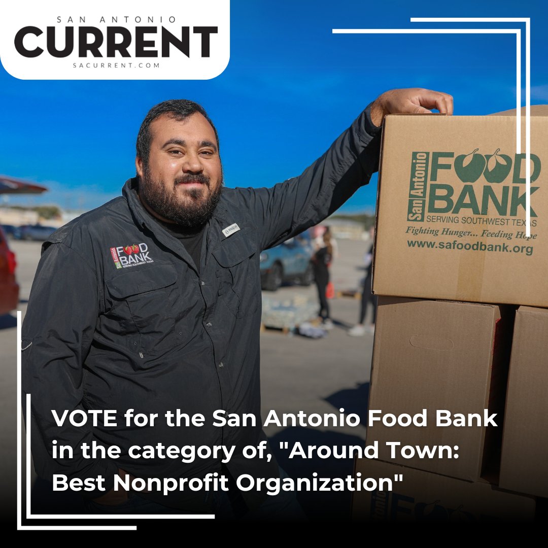 San Antonio Food Bank (@safoodbank) on Twitter photo 🗳️ VOTE for the San Antonio Food Bank! 🍎 We made it to the top five nominees of the <a href="/SAcurrent/">San Antonio Current</a>'s Best of San Antonio in the category of "Around Town: Best Nonprofit Organization," and we need your help to win!
Vote once a day until Monday, June 23 ➡️
…-antonio-2025--sacurrent.contest.vote/around-town/be… 🗳️ VOTE for the San Antonio Food Bank! 🍎 We made it to the top five nominees of the <a href="/SAcurrent/">San Antonio Current</a>'s Best of San Antonio in the category of "Around Town: Best Nonprofit Organization," and we need your help to win!
Vote once a day until Monday, June 23 ➡️
…-antonio-2025--sacurrent.contest.vote/around-town/be…