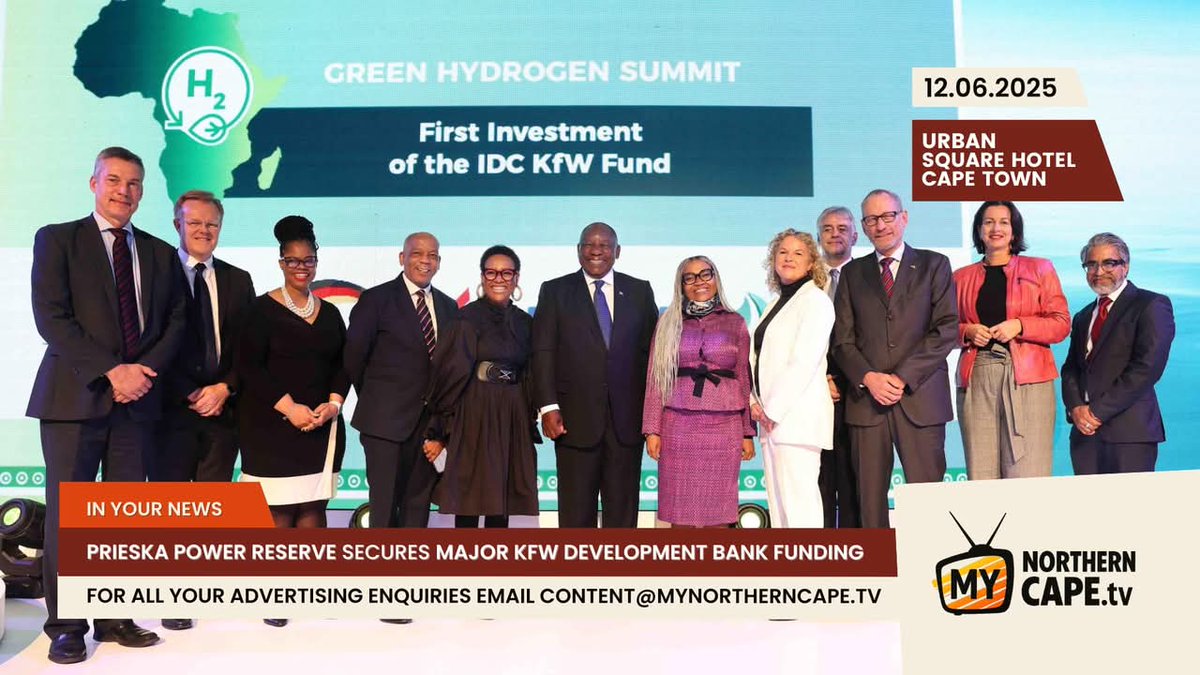 MyNorthernCapeTV (@myncapetv) on Twitter photo 🚨 Big win for Northern Cape green economy: <a href="/Mahlako_FS/">Mahlako Financial Services</a>' <a href="/PrieskaPower/">Prieska Power Reserve</a> Reserve secures landmark <a href="/KfW_FZ_int/">KfW Development Bank</a> & <a href="/IDCSouthAfrica/">IDC South Africa</a> backing - SA’s 1st green hydrogen/ammonia project to do so. 80,000t output by 2027 <a href="/NorthernCapeGov/">NCPG</a> <a href="/Hydrogen_Review/">Global Hydrogen Review</a> <a href="/infraSA_/">Infrastructure South Africa</a> <a href="/MySPU/">Sol Plaatje Univ.</a> <a href="/DeanMacpherson/">Dean Macpherson MP</a> 🚨 Big win for Northern Cape green economy: <a href="/Mahlako_FS/">Mahlako Financial Services</a>' <a href="/PrieskaPower/">Prieska Power Reserve</a> Reserve secures landmark <a href="/KfW_FZ_int/">KfW Development Bank</a> & <a href="/IDCSouthAfrica/">IDC South Africa</a> backing - SA’s 1st green hydrogen/ammonia project to do so. 80,000t output by 2027 <a href="/NorthernCapeGov/">NCPG</a> <a href="/Hydrogen_Review/">Global Hydrogen Review</a> <a href="/infraSA_/">Infrastructure South Africa</a> <a href="/MySPU/">Sol Plaatje Univ.</a> <a href="/DeanMacpherson/">Dean Macpherson MP</a>