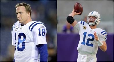 Indianapolis Colts record for most passing yards in a single season:

⚪️ Andrew Luck - 4,761 - 2014
⚪️ Peyton Manning - 4,700 - 2010
⚪️ Andrew Luck - 4,593 - 2018
⚪️ Peyton Manning - 4,557 - 2004
⚪️ Peyton Manning - 4,500 - 2009

Two generational QBs back to back. Good times.