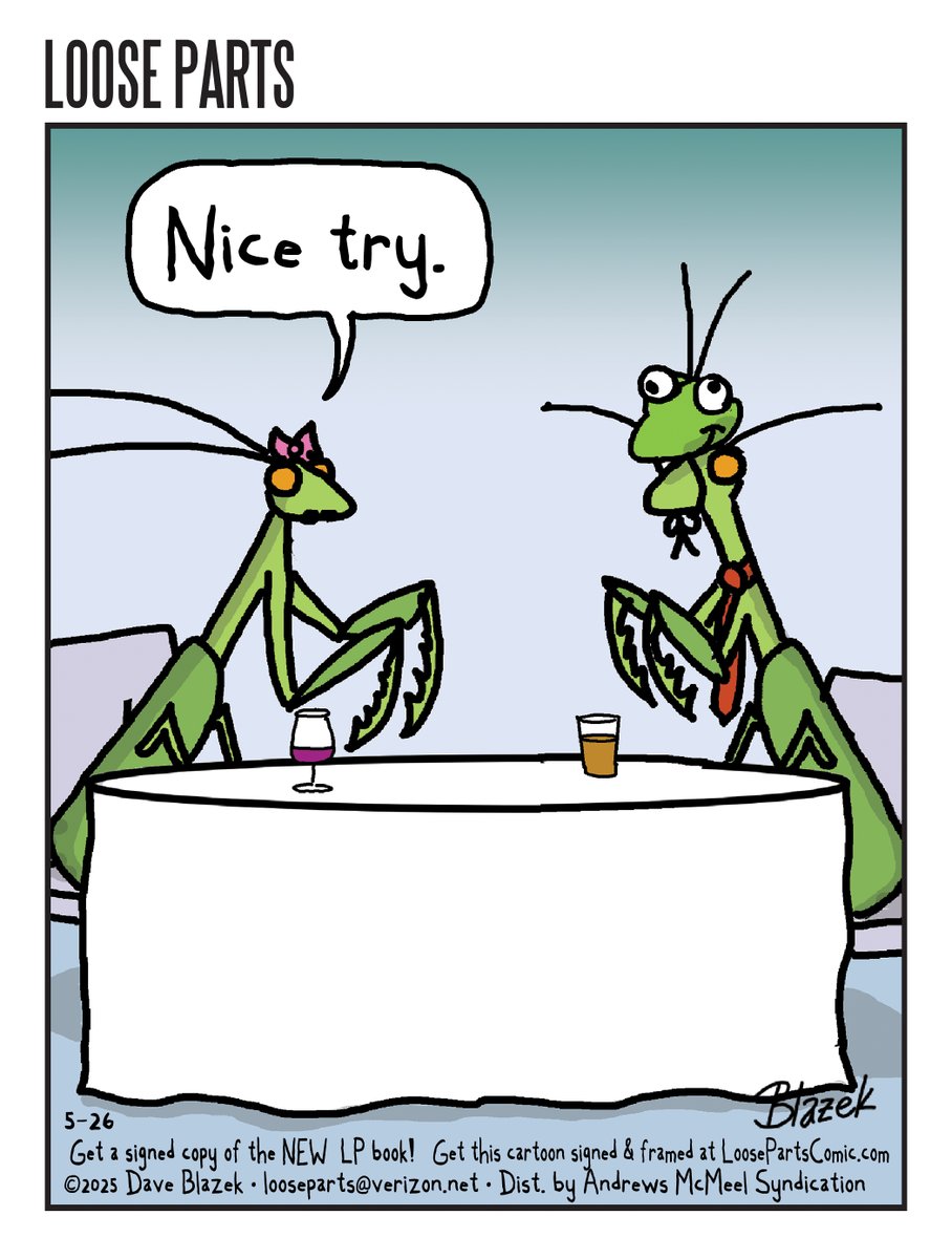 You think the ingenuity would count for something. #Dating #Insects #PrayingMantis #Comics #Cartoon #Comic