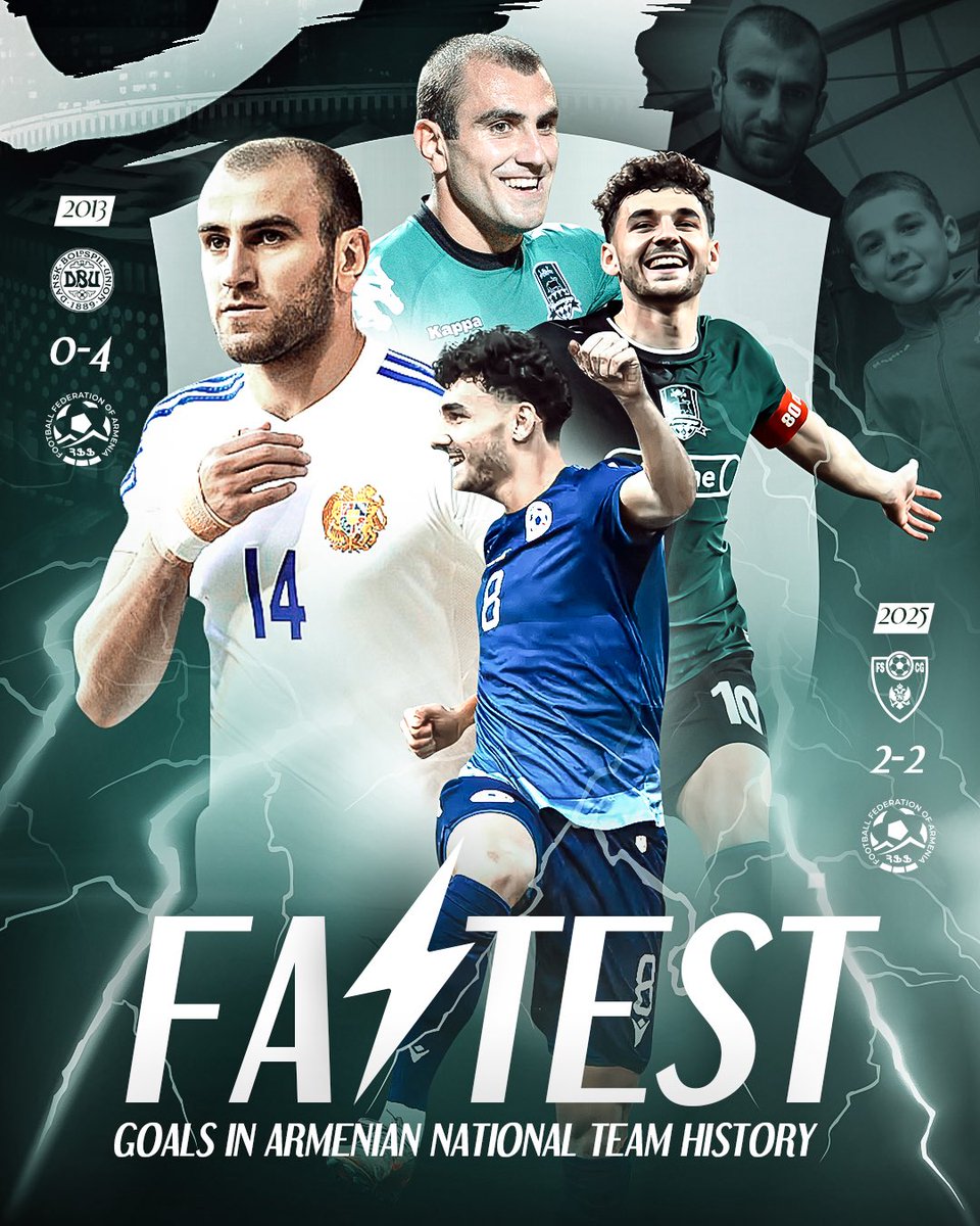 2 of the fastest goalscorers of Armenia National team history:

Eduard Spertsyan and Yura Movsisyan ⚽️

#Armenia #Football #ArmeniaNationalTeam