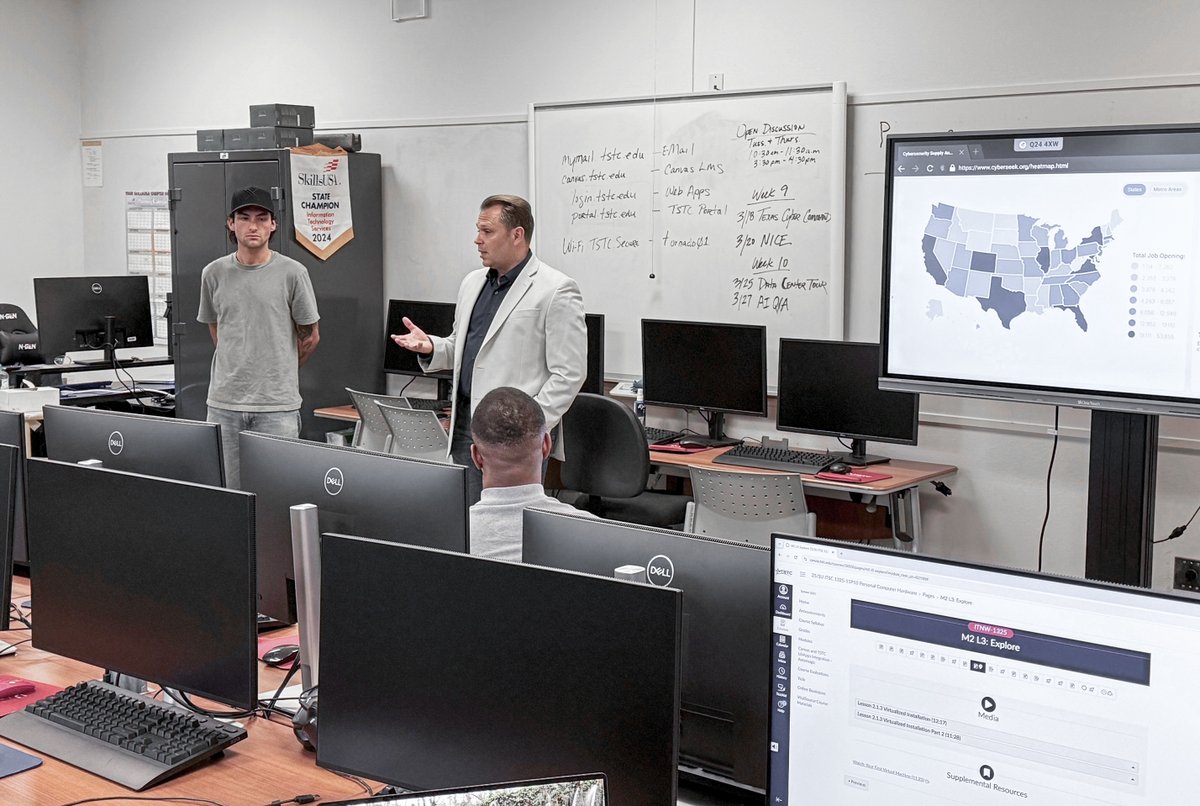 Representatives from X Corp. in #Bastrop visited Texas State Technical College’s Williamson County campus in #Hutto on Thursday, June 12. They spoke with students in TSTC's Cybersecurity program about career opportunities. 

#TSTCproud #hireTSTC  #cybersecurity