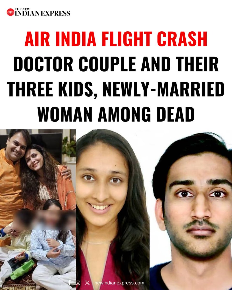 The horrific #AhmedabadPlaneCrash brought grief to #Rajasthan as 11 passengers from the state were confirmed to be among the dead.

One of the most heart-wrenching stories was of an entire family originally from Banswara.

Dr Pratik Joshi and Dr Kamini Joshi, both formerly
