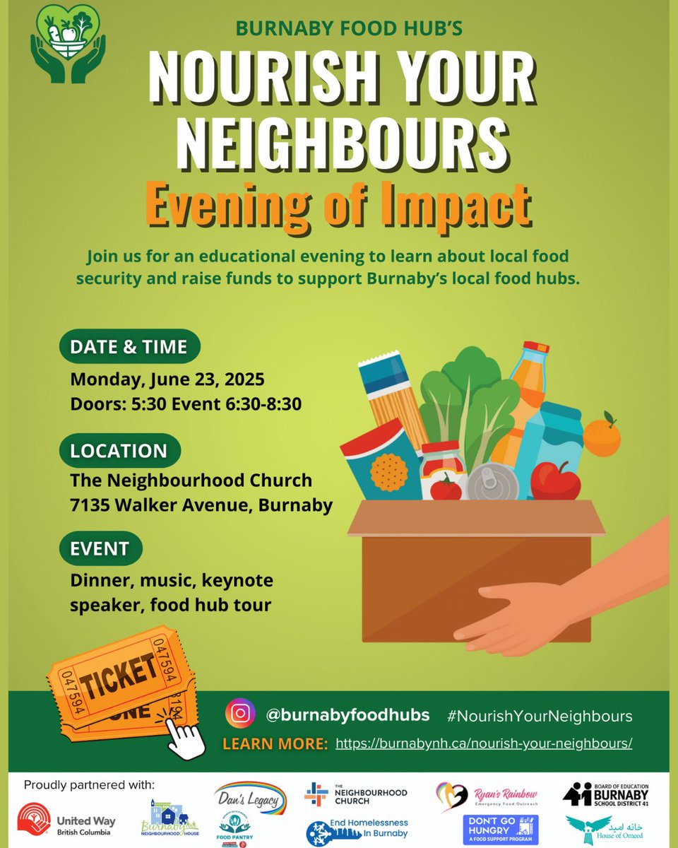 📨You're warmly invited to join us for an unforgettable evening dedicated to community, connection, and food security.

🍽 Nourish Your Neighbours: Evening of Impact
📅 Date: Monday, June 23, 2025
🕕 Time: 5:30PM-8:30PM

✨Please RSVP here: weblink.donorperfect.com/nyncdinner