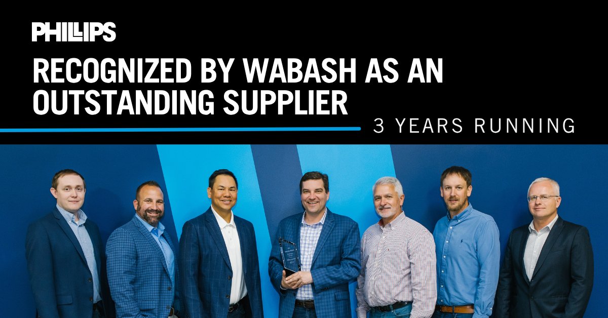 Phillips Industries earned the Wabash Platinum Award for a third year. Our components are standard on every trailer and now, the Phillips REAR-VU Backup Camera is a standard option on all dry vans. Thank you Wabash for your recognition.
Read More: ow.ly/KK2U50W8xSm