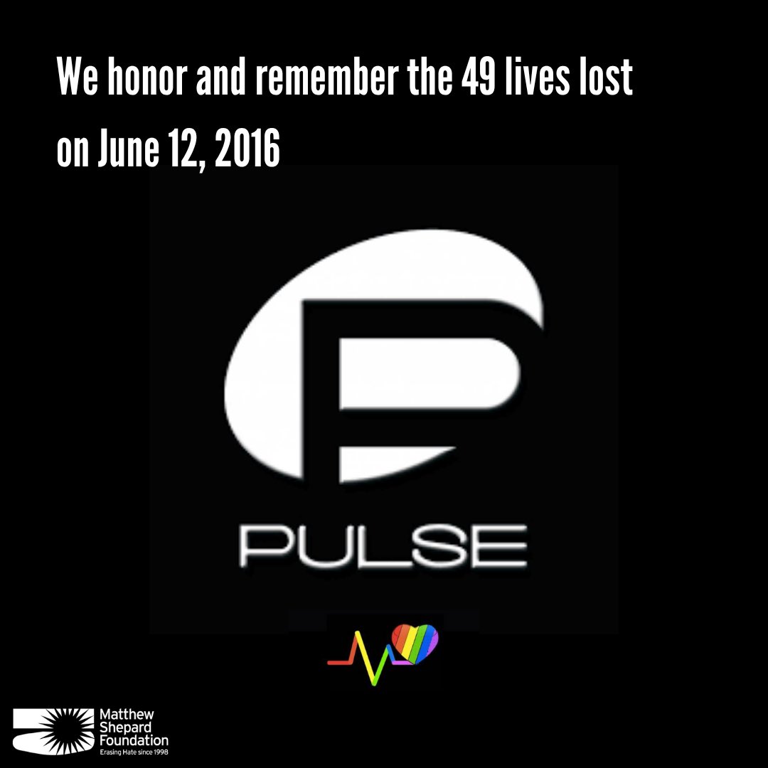 Nine years ago today, 49 members of the LGBTQ+ and Latinx communities were killed at the Pulse Nightclub shooting. Today we remember and recognize this loss. The Matthew Shepard Foundation continues to fight to erase hate and advocate for the LGBTQ+ community.