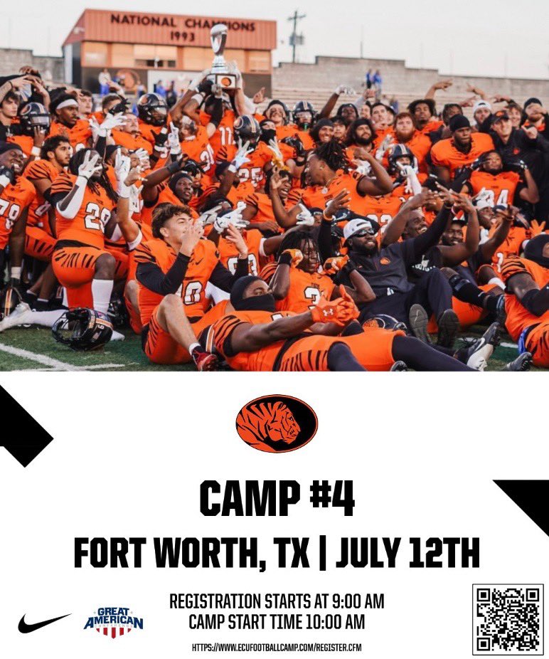 CoachIngramECU's tweet image. DFW! Time to put in this work! Need the top Defensive Lineman in the area to tap in! Come out and set a standard for yourself the Tiger way. Earn that offer! 
#TheHardWay #BeTheStandard 

🔗 ecufootballcamp.com