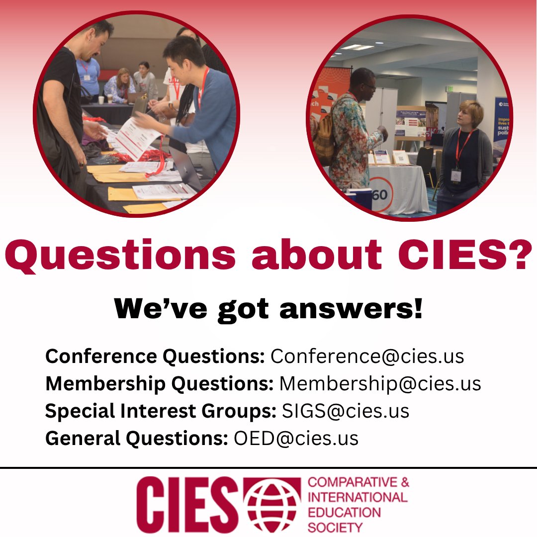 ❓Got questions about #CIES or #CIES2026?
Refer to the list below for information and support!
#EducationConference #ComparativeEducation