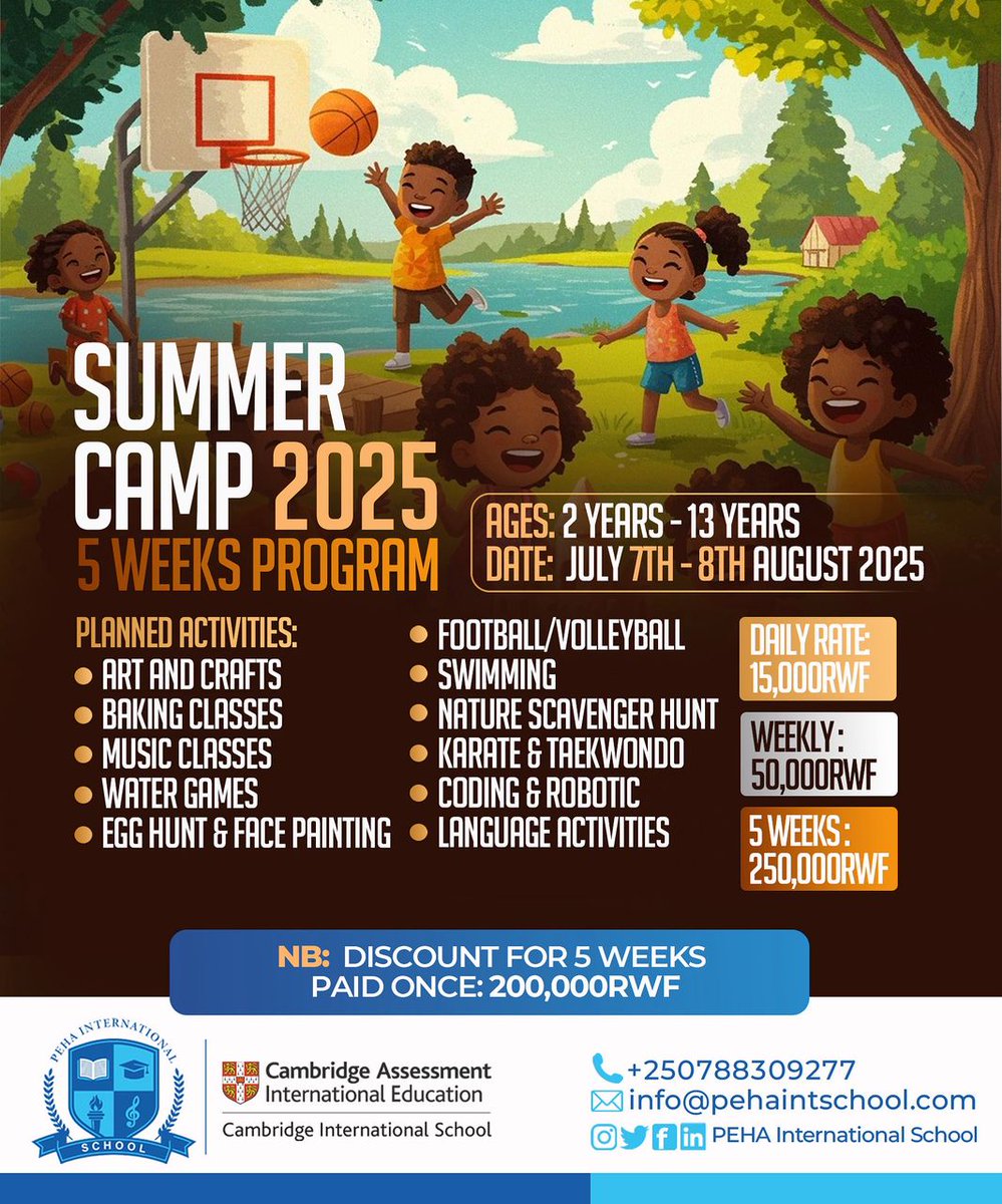 PehaIntSchool's tweet photo. 🌞🌟 Join Us for Peha International School's Summer Camp 2025! 🌟🌞

Get ready for an unforgettable summer filled with fun, learning, and new friendships! From July to August 2025, our Summer Camp offers exciting activities, engaging workshops, and adventure-packed excursions designed for kids of all ages.

Whether your child loves arts and crafts, sports, science, or nature, there’s something for everyone! This is a fantastic opportunity to explore, discover, and grow in a safe and nurturing environment.

Don't miss out on the summer of a lifetime! Registration opens soon, so stay tuned for more details!

#PehaInternationalSchool #SummerCamp2025 #AdventureAwaits #FunInTheSun